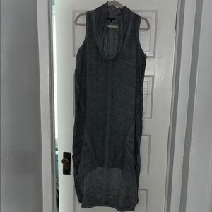 Chic Gray High-Low Sleeveless Dress